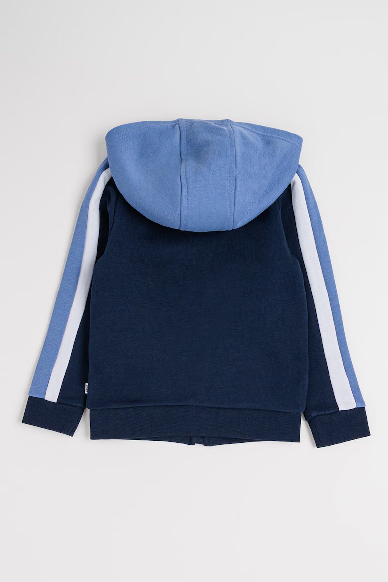 BOSS Kidswear Спортен екип с качулка и цветен блок Ледено синьо/Тъмносин