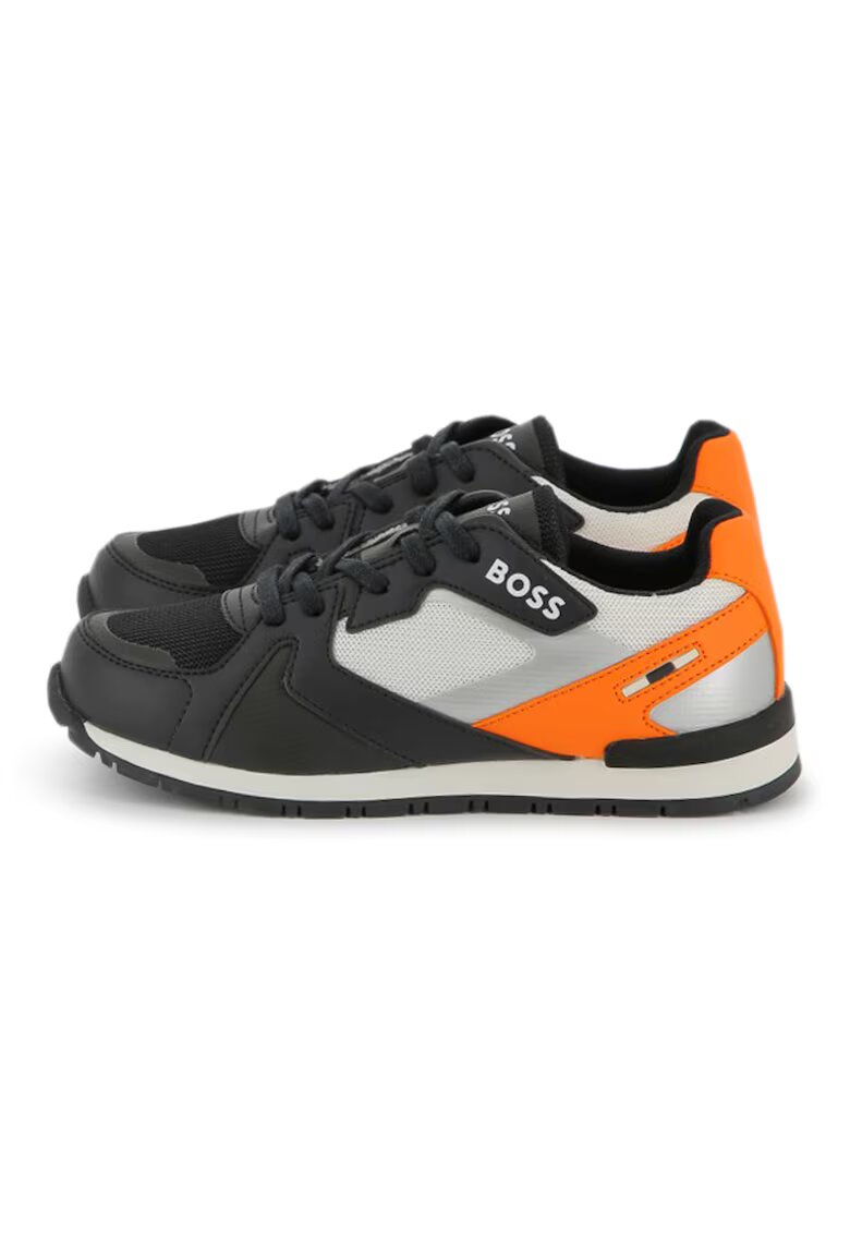 BOSS Kidswear Спортни обувки с еко кожа - Черен/Оранжев