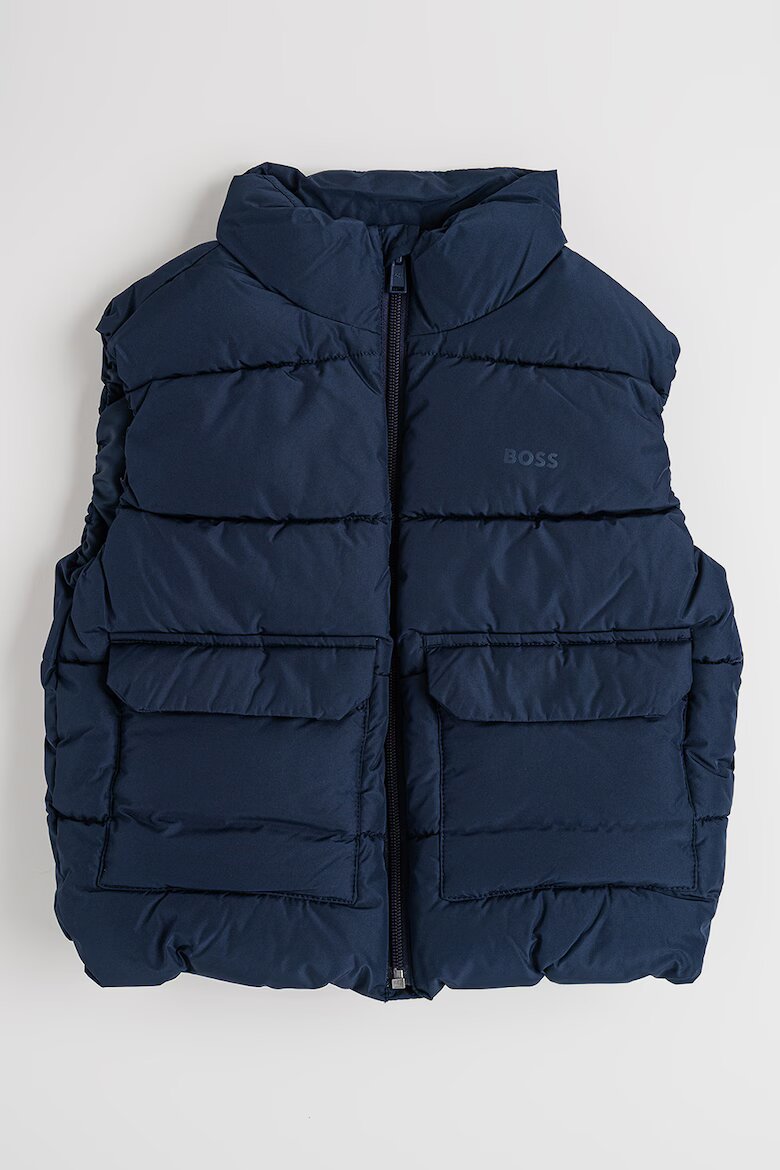 BOSS Kidswear Стандартен елек с цип Тъмносин