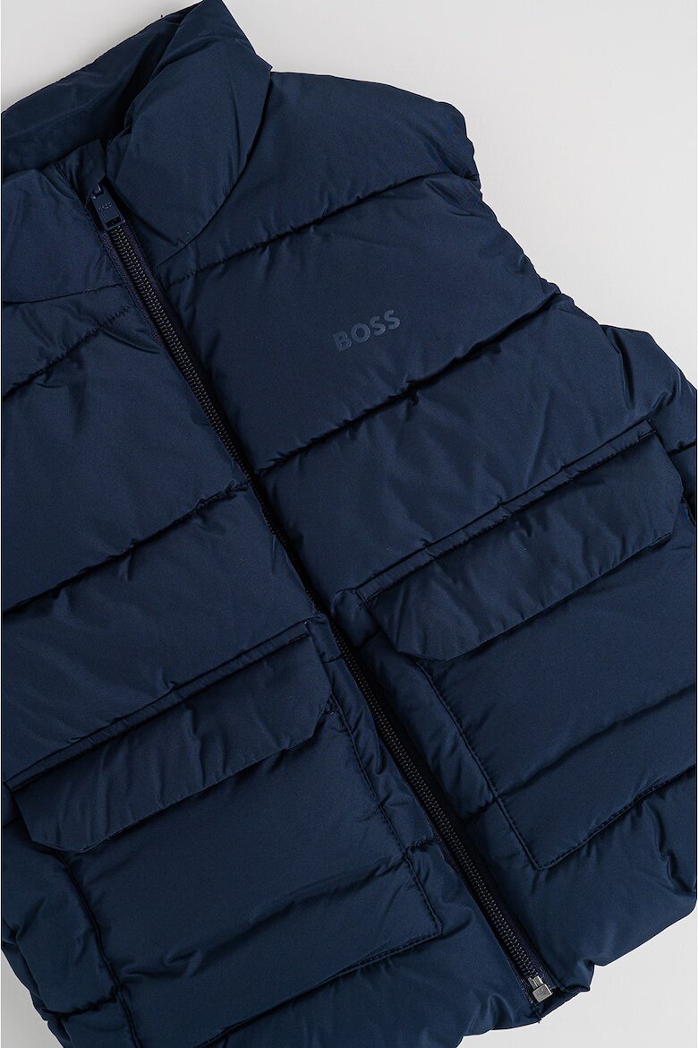 BOSS Kidswear Стандартен елек с цип Тъмносин