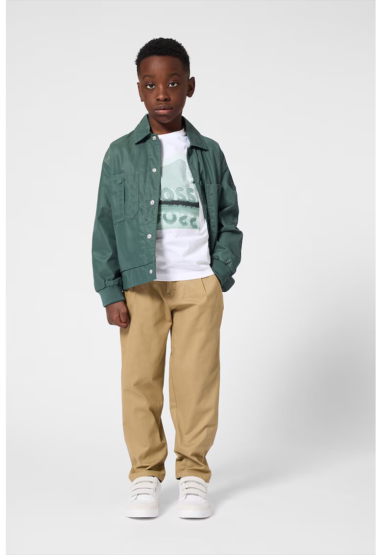 BOSS Kidswear Стандартен панталон с памук - Камел