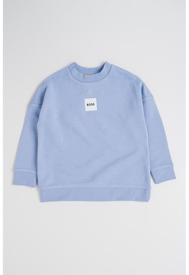 BOSS Kidswear Суитшърт с памук с овално деколте