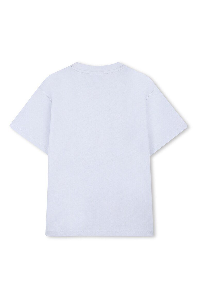 BOSS Kidswear Тениска с шарка и разкроени бермуди Бял/Ултрамарин синьо