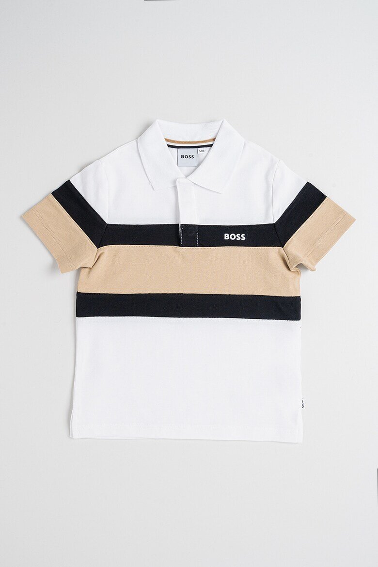 BOSS Kidswear Тениска с яка и шорти с връзка Бял/Черен