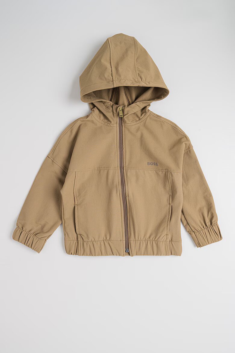 BOSS Kidswear Яке с качулка и лого Камел