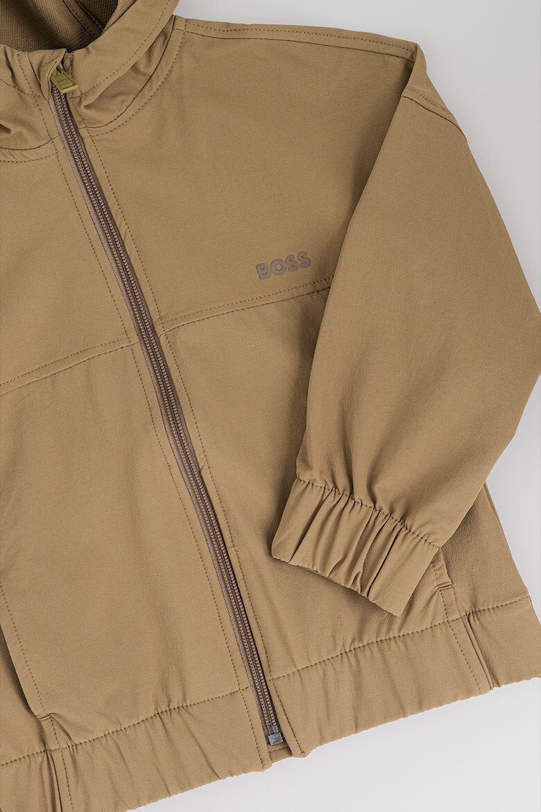 BOSS Kidswear Яке с качулка и лого Камел