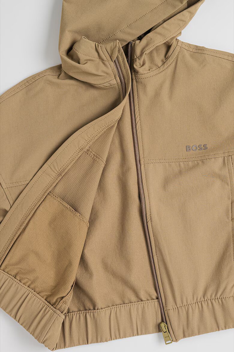 BOSS Kidswear Яке с качулка и лого Камел