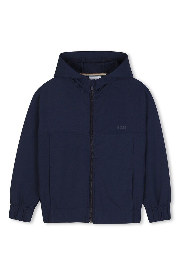 BOSS Kidswear Яке с качулка и лого Ултрамарин синьо