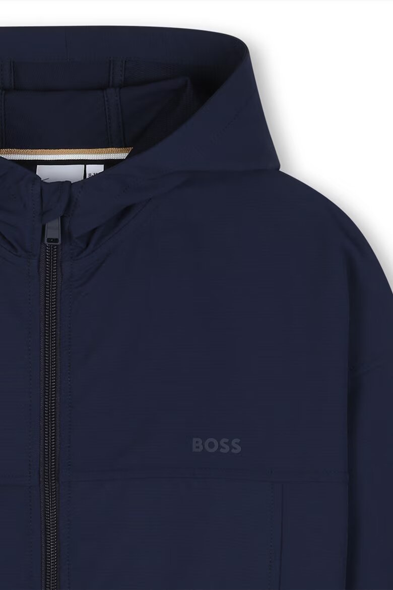 BOSS Kidswear Яке с качулка и лого Ултрамарин синьо