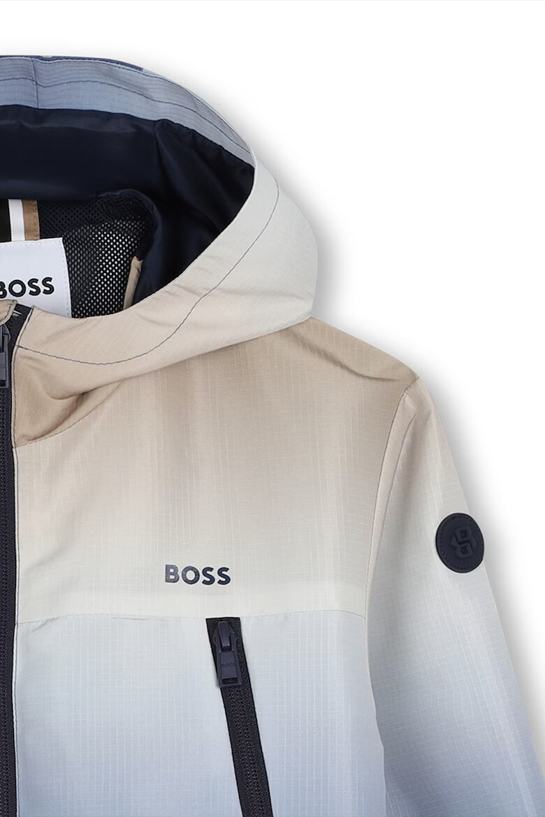 BOSS Kidswear Яке с приливащи се нюанси и качулка Бежов/Син