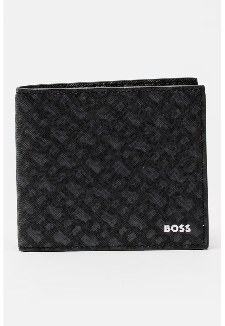 BOSS Кожен портфейл Zair с десен - Черен