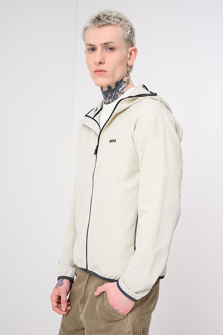 BOSS Непромокаео слим яке Commuter Бежов