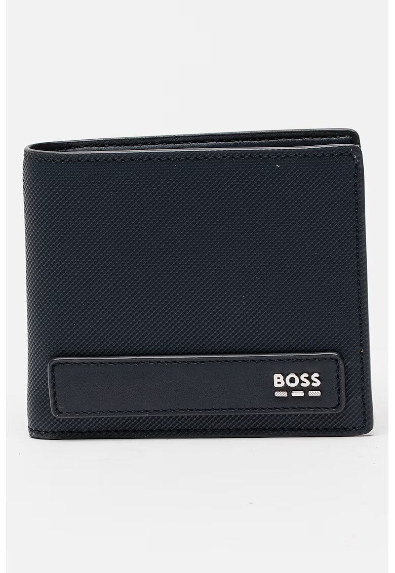 BOSS Портфейл Jinko с двойно прегъване и лого - Ултрамарин синьо