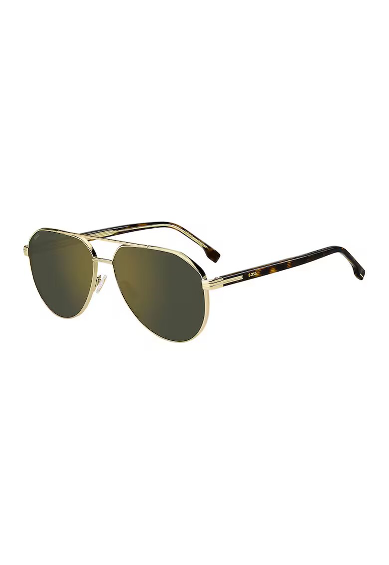 BOSS Слънчеви очила Aviator с плътен цвят - Златист/Тъмнокафяв/Оранжев