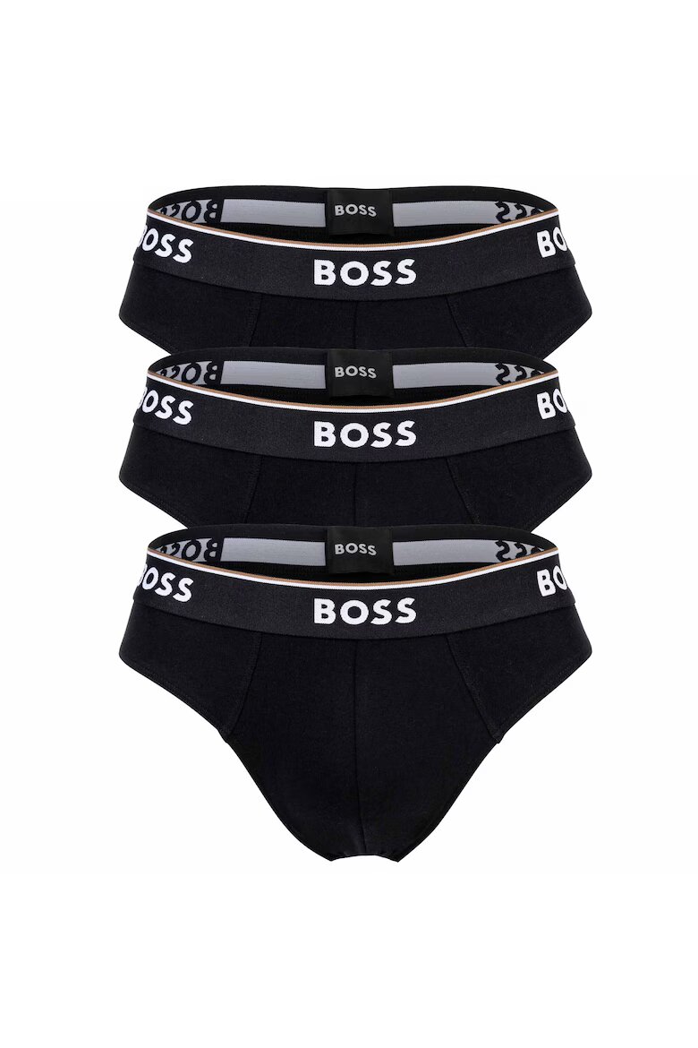 BOSS Слипове с лого - 3 чифта Черен