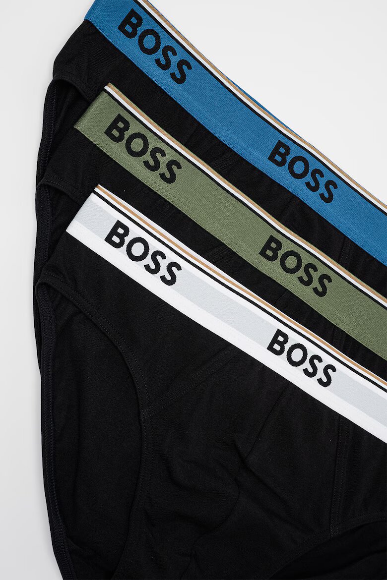 BOSS Слипове с памук - 3 чифта Черен
