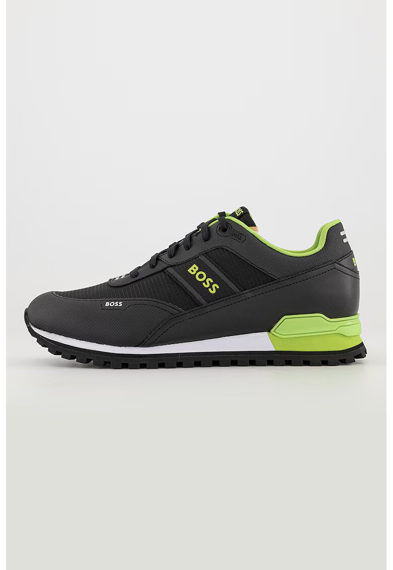 BOSS Спортни обувки Parkour с еко кожа - Черен/Лайм зелено