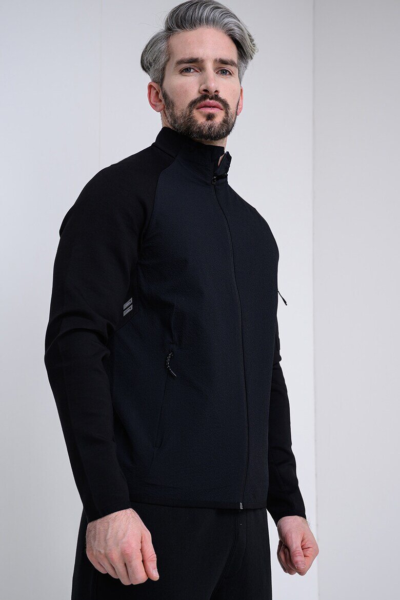 BOSS Суитшърт Urban Tech с модал с цип Черен