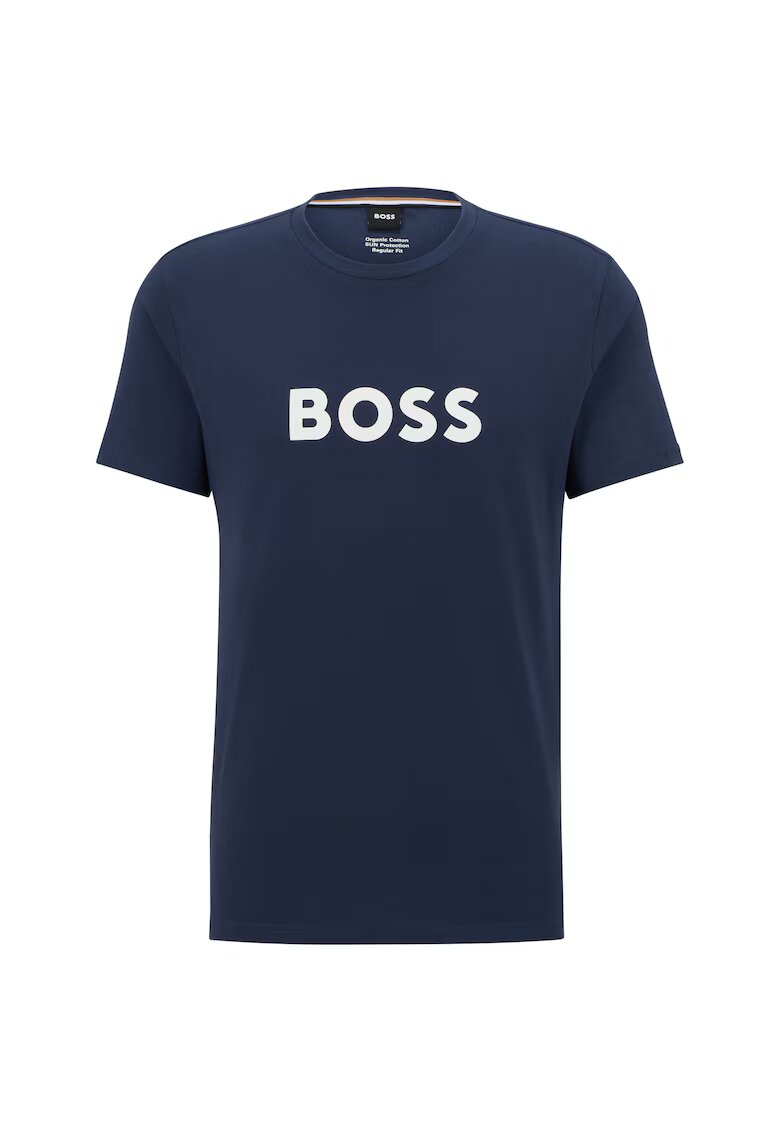 BOSS Тениска с овално деколте и лого