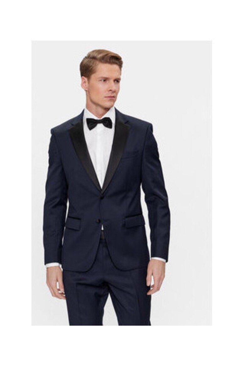 BOSS Яке за мъже H-HUGE-2PCS-TUX-224 вълнено тъмносиньо