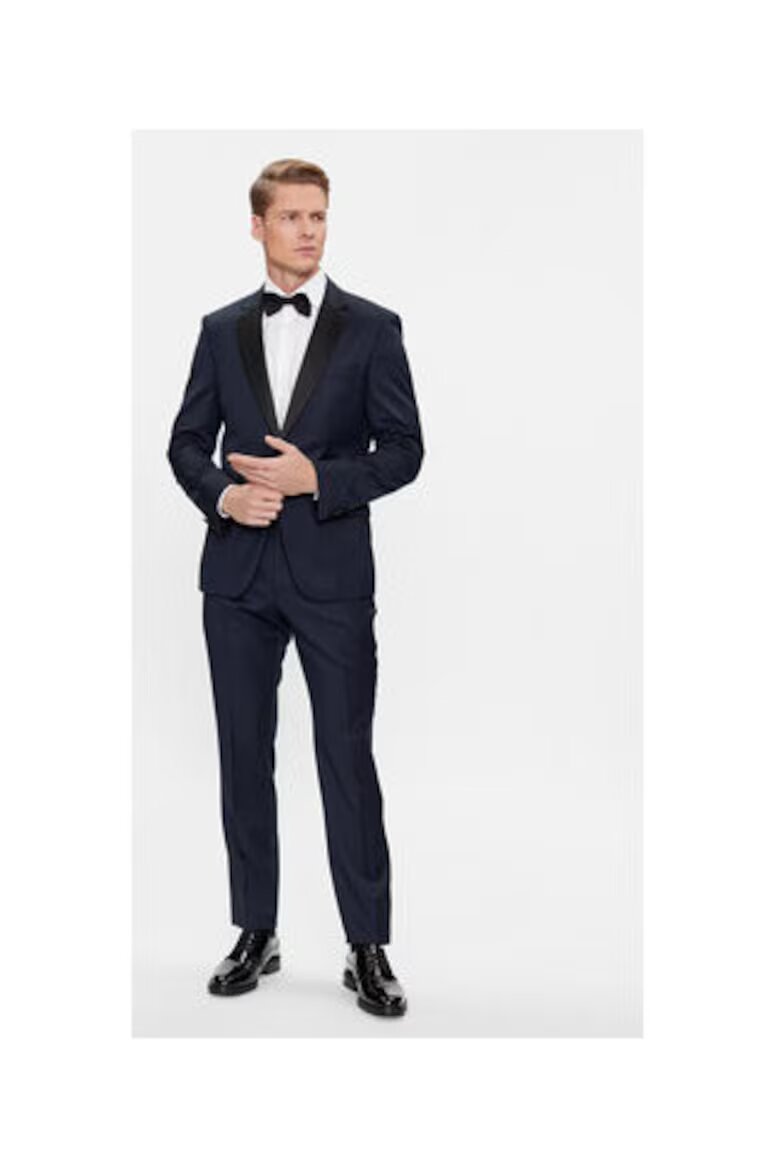 BOSS Яке за мъже H-HUGE-2PCS-TUX-224 вълнено тъмносиньо