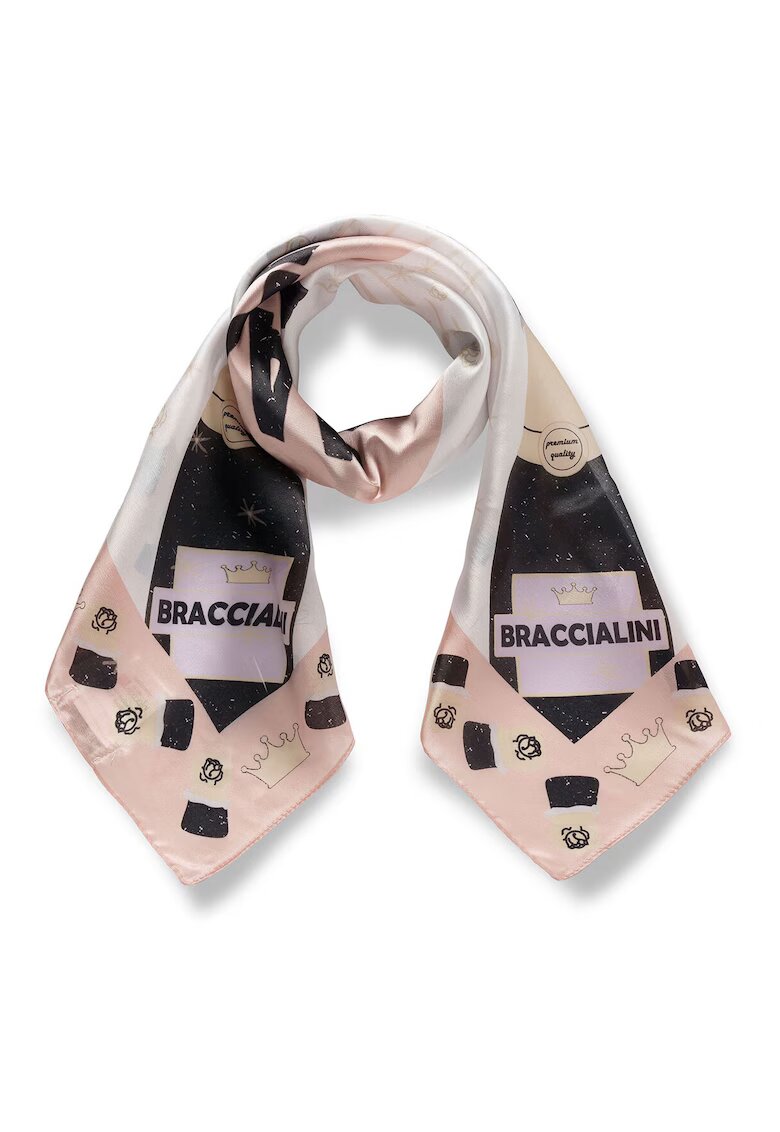 BRACCIALINI Шал с фигурален принт и лого
