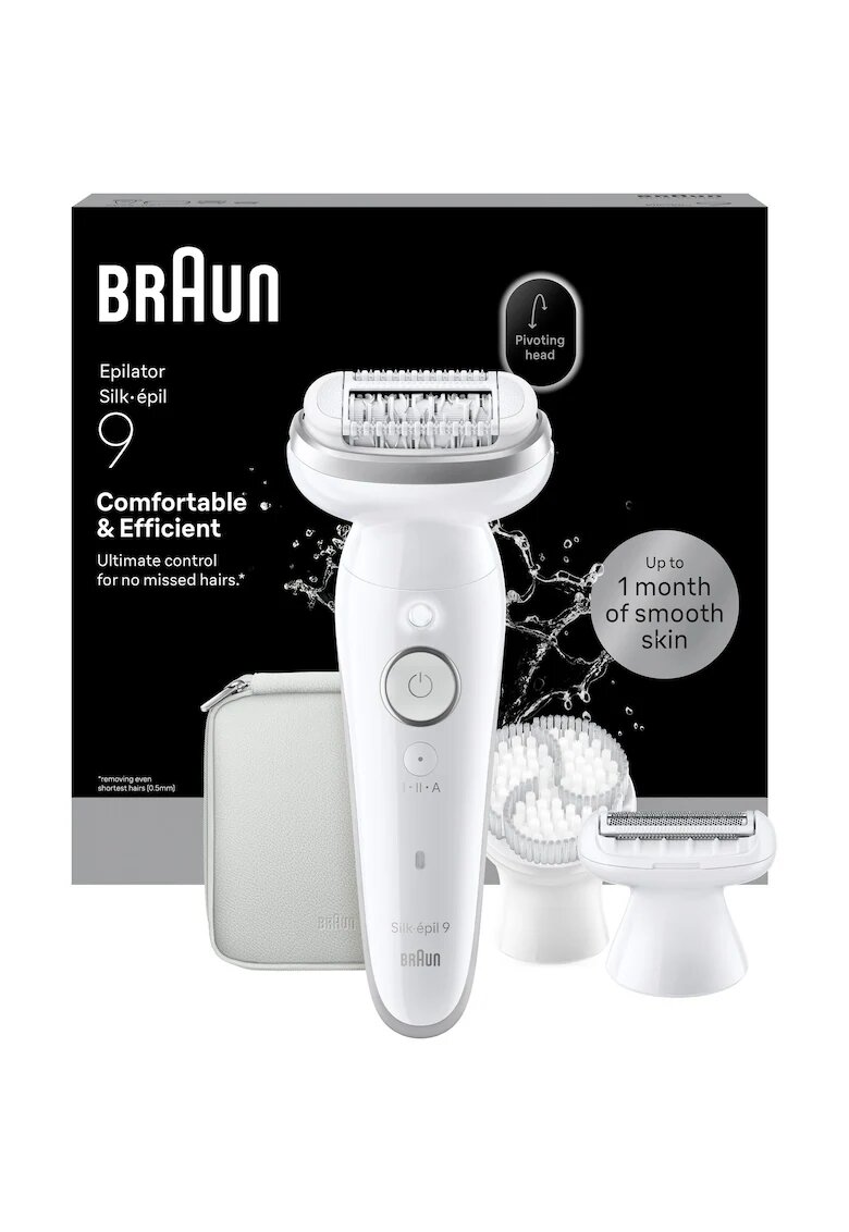 Braun Епилатор Silk-epil 9 9-030 3D Flex 360° - Wet & Dry - Smart Touch - - Бял/Сребрист