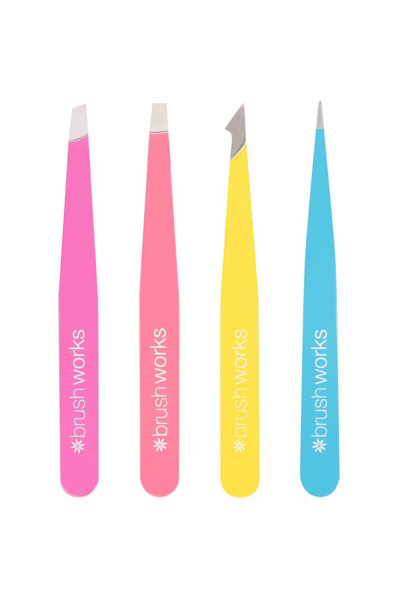 Brushworks Комплект 4 пинсети Neon