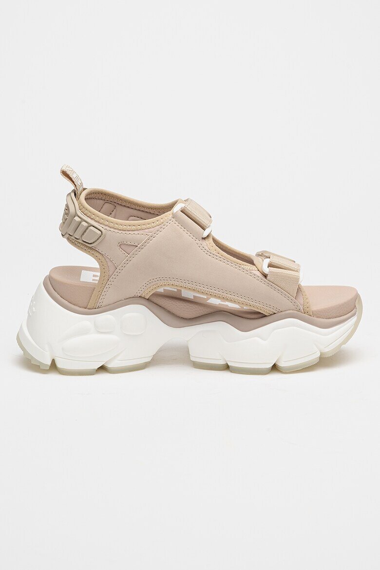 Buffalo Полускосени сандали с велкро Светло бежово
