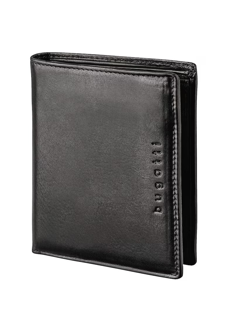 Bugatti Портфейл от кожа Romano - RFID 10CC - Естествена кожа - Черен