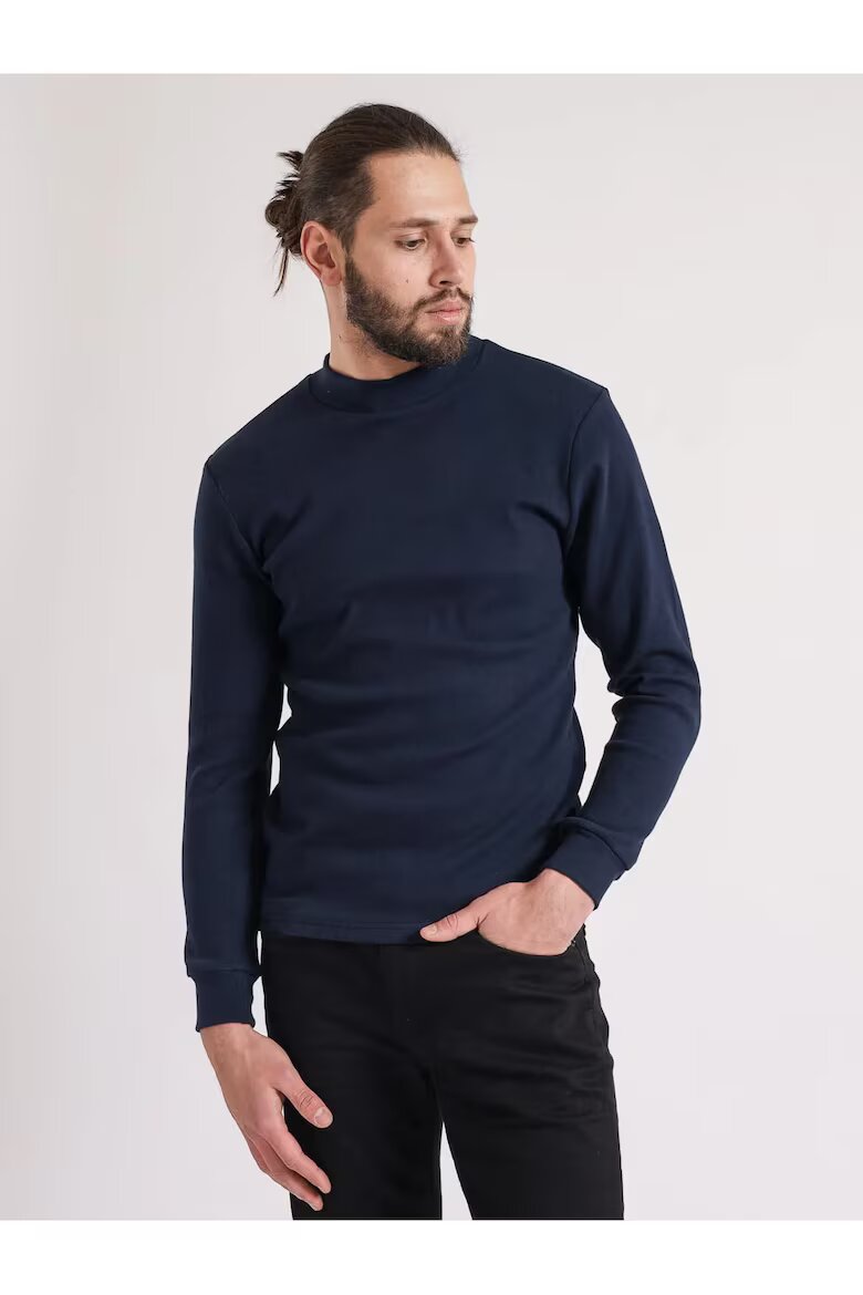 Bumbacel 100% COTTON Мъжка блуза с дълъг ръкав от памук с яка