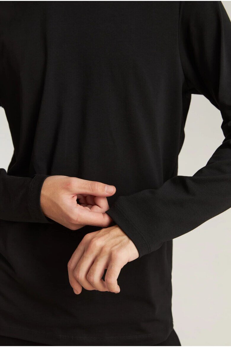 Bumbacel 100% COTTON Мъжка тениска с дълъг ръкав едноцветна без качулка памучна