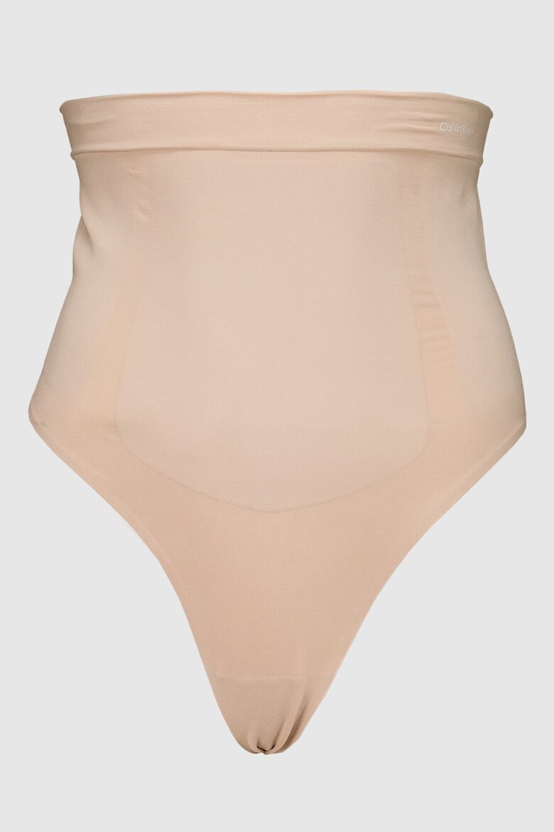 CALVIN KLEIN Безшевна танга с висока талия Кафяв