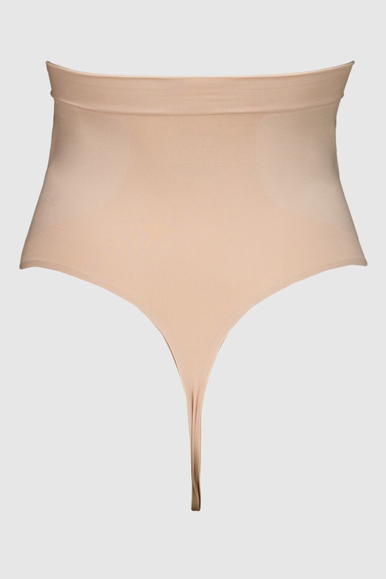 CALVIN KLEIN Безшевна танга с висока талия Кафяв
