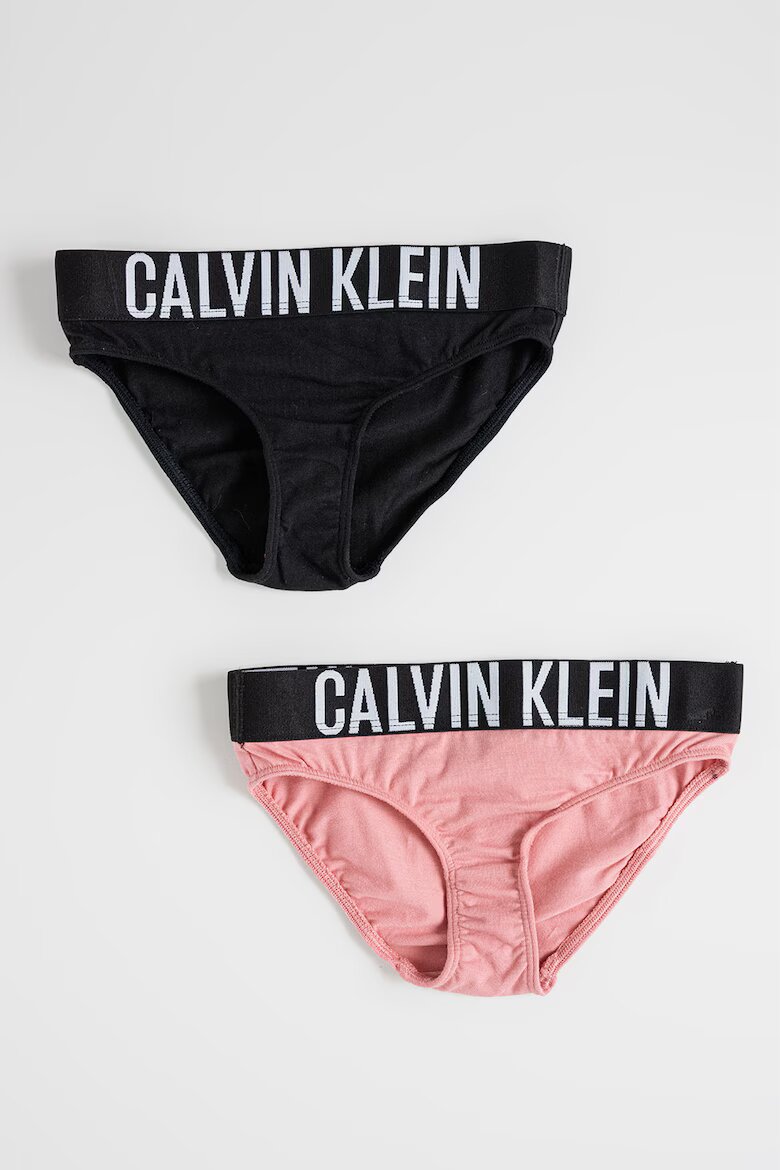 CALVIN KLEIN Бикини с лого - 2 чифта Черен/Розово