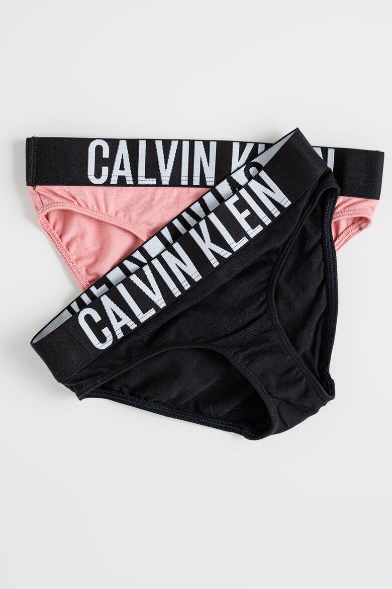 CALVIN KLEIN Бикини с лого - 2 чифта Черен/Розово