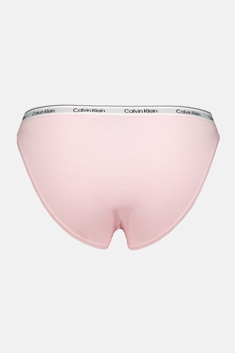 CALVIN KLEIN Бикини с лого - 3 чифта Пастелнорозов/Сив меланж/Шам фъстък зелено