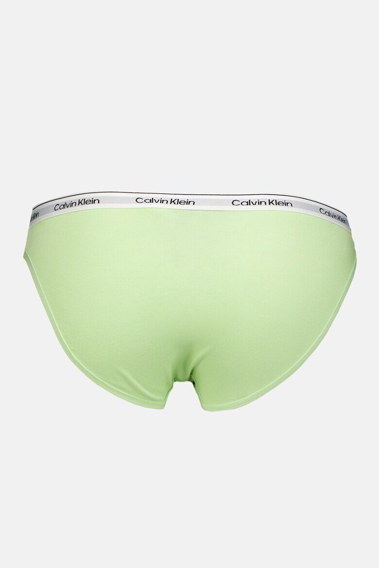 CALVIN KLEIN Бикини с лого - 3 чифта Пастелнорозов/Сив меланж/Шам фъстък зелено