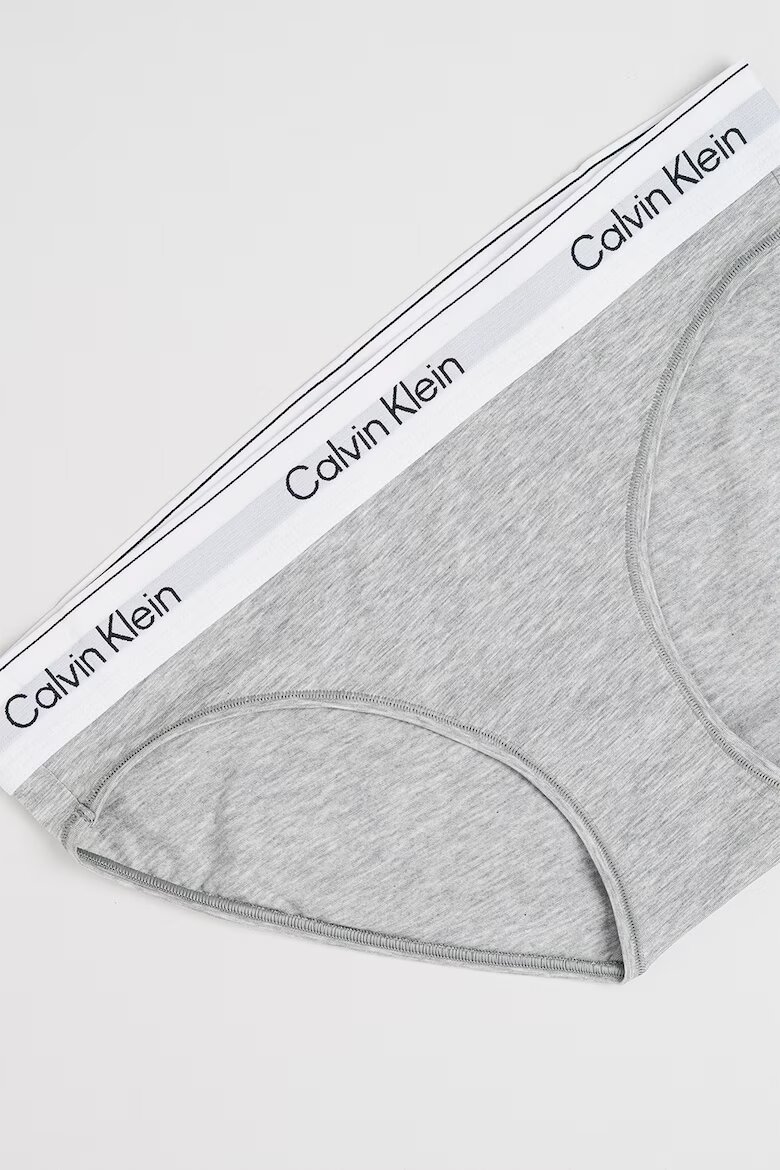 CALVIN KLEIN Бикини с модал с лого Светло сив