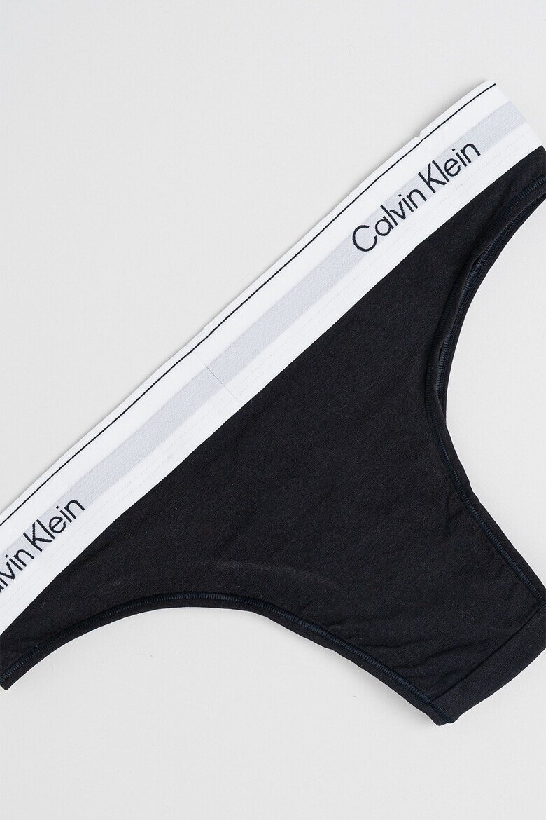CALVIN KLEIN Бикини тип бразилиана с модал Черен