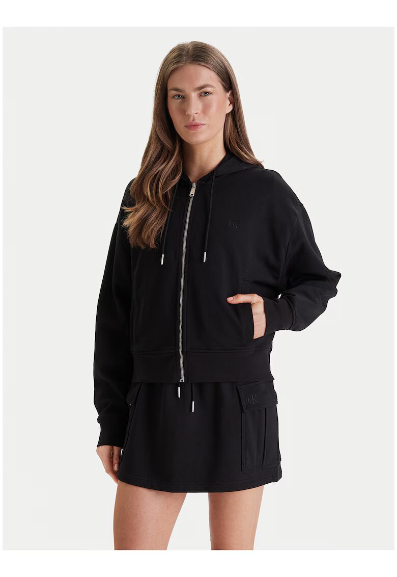 CALVIN KLEIN Блуза с цип LS MONOGRAM TERRY CROP RELAXED F-LV047F208G-UB1