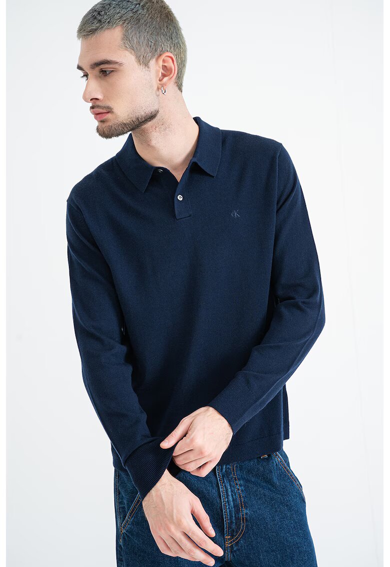 CALVIN KLEIN Блуза с яка и лого