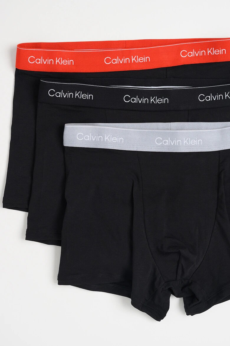 CALVIN KLEIN Боксерки с памук - 3 чифта Червен/Черен/Сив