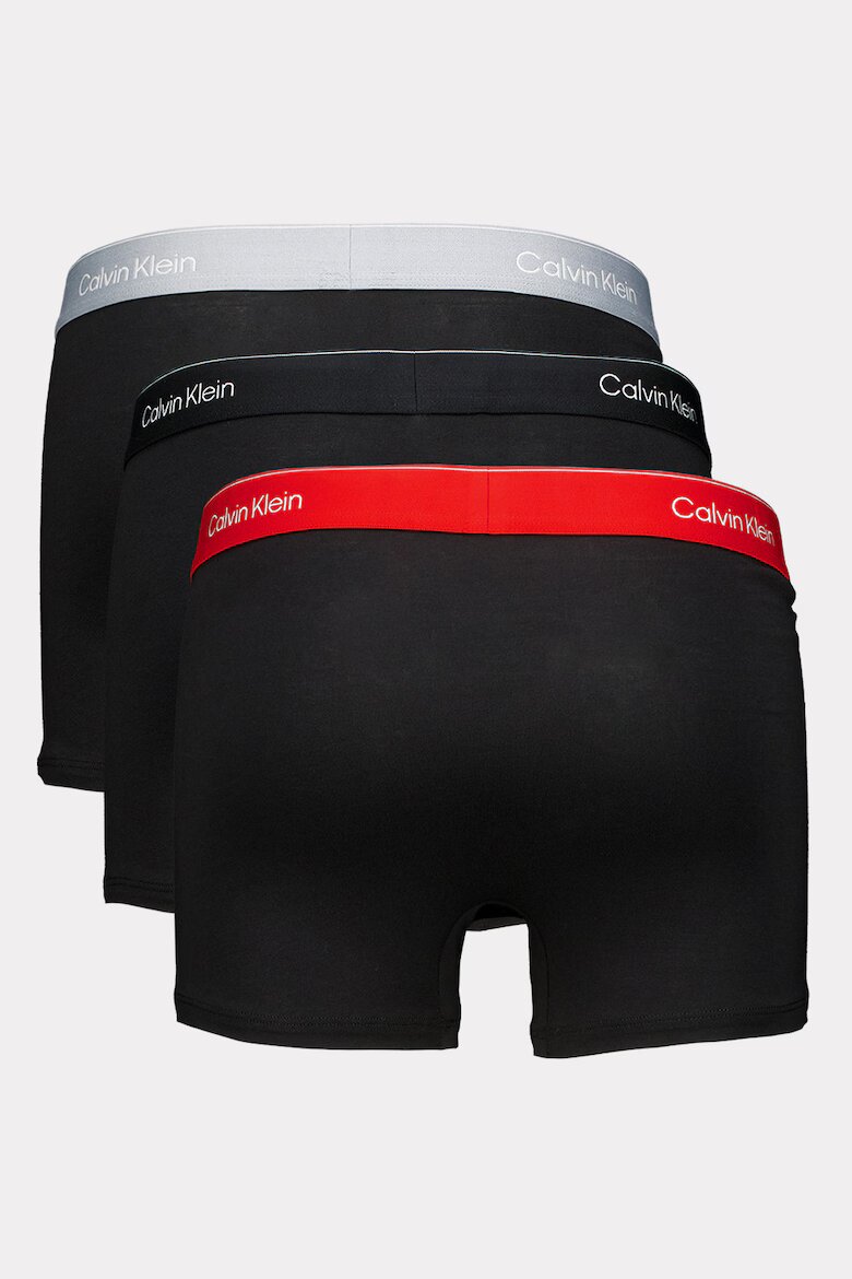 CALVIN KLEIN Боксерки с памук - 3 чифта Червен/Черен/Сив