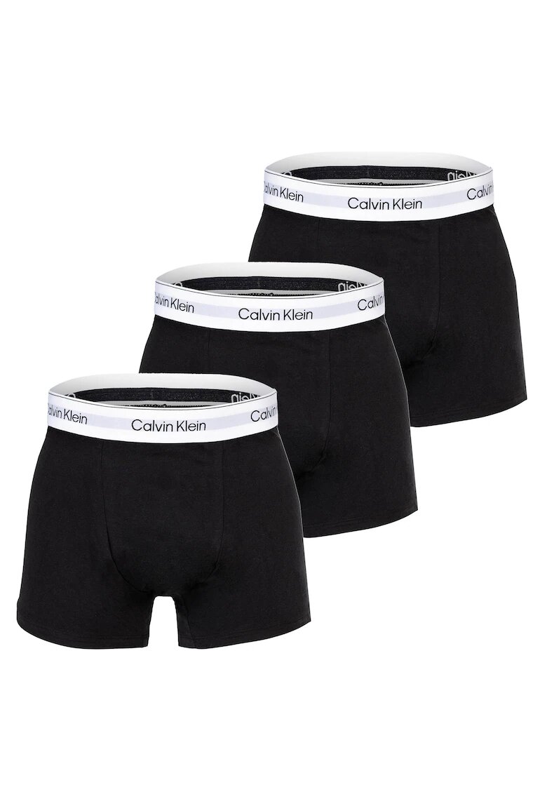 CALVIN KLEIN Боксерки Icon с лого - 3 чифта - Бял/Черен
