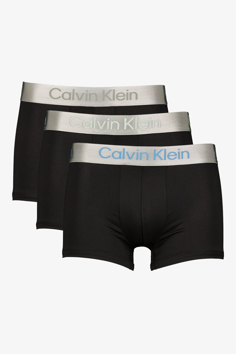 CALVIN KLEIN Боксерки с еластична талия - 3 чифта Черен въглерод