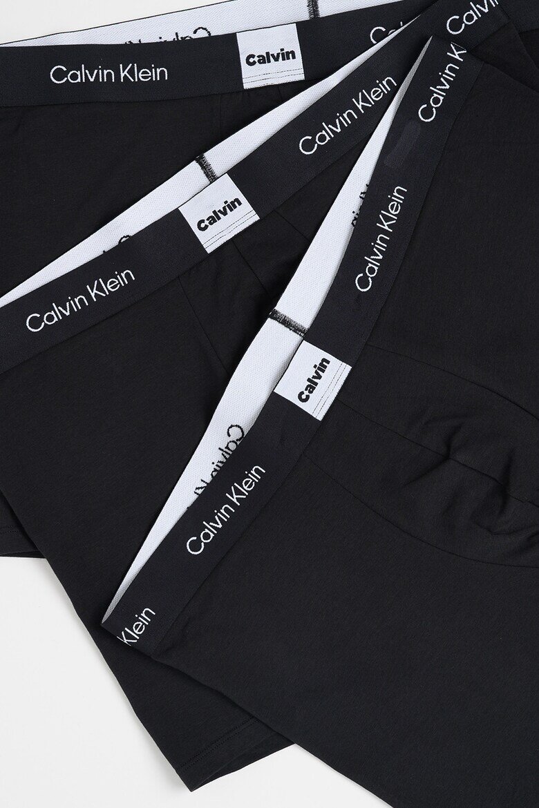 CALVIN KLEIN Боксерки с контрастна талия 3 чифта Черен