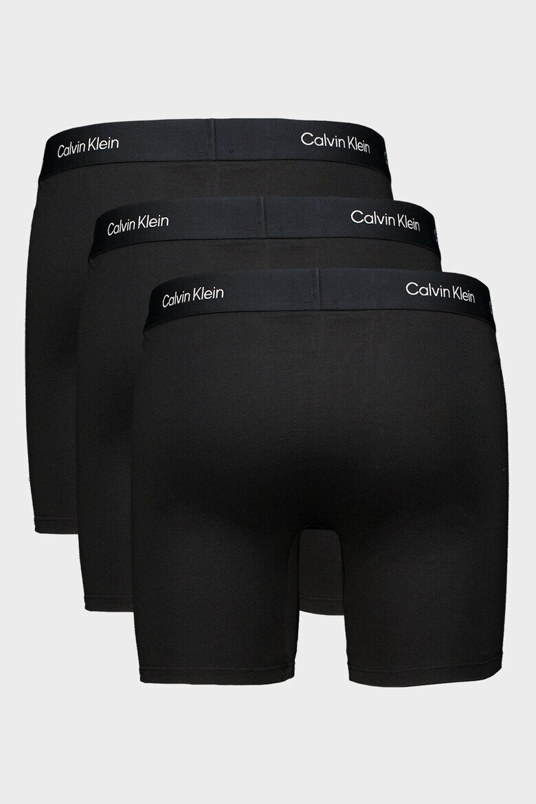 CALVIN KLEIN Боксерки с контрастна талия 3 чифта Черен