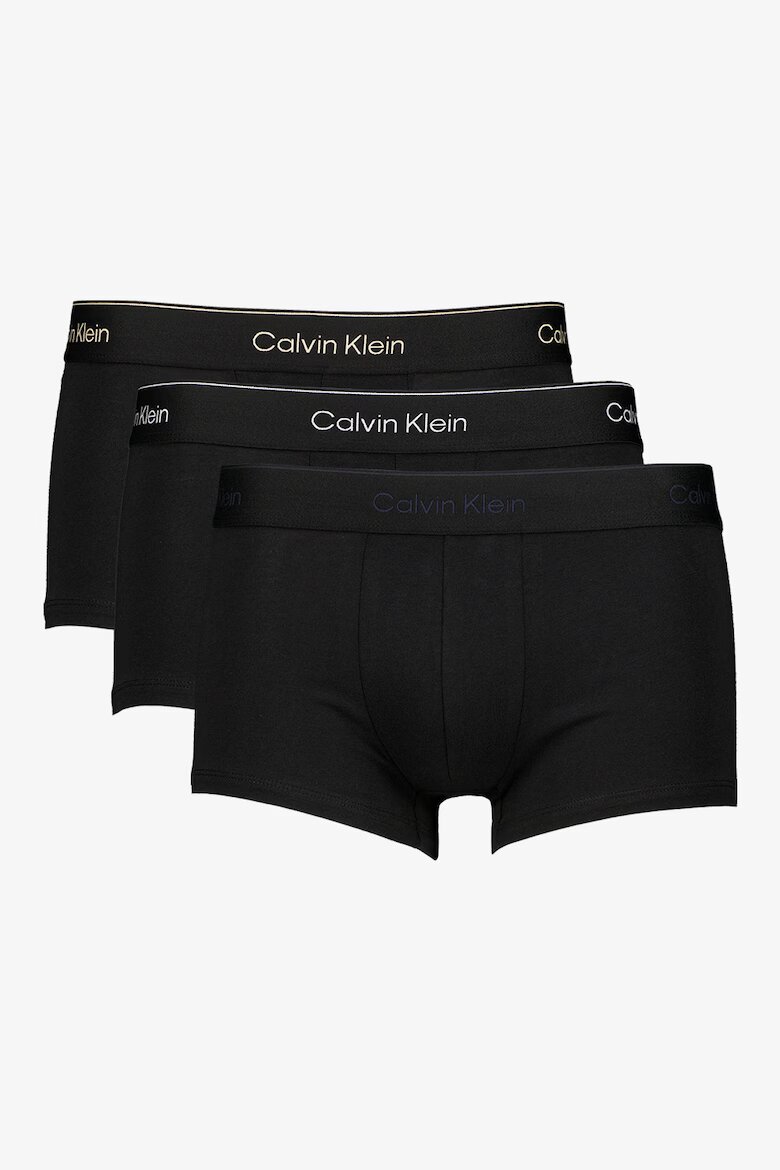 CALVIN KLEIN Боксерки с лого - 3 чифта Антрацитно черно