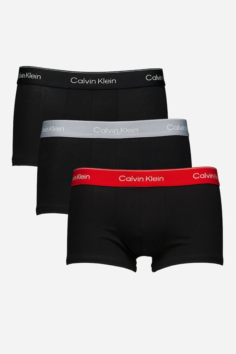 CALVIN KLEIN Боксерки с лого - 3 чифта Черен/Аленочервен